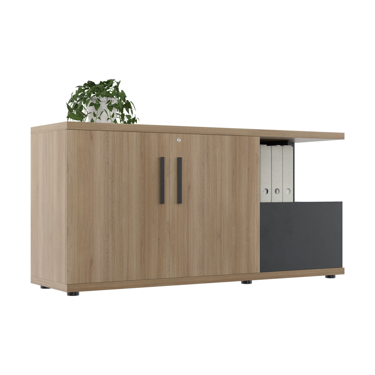 Crédence Osiris - L.160 x P.45 x H.78 cm - Chêne Bocage