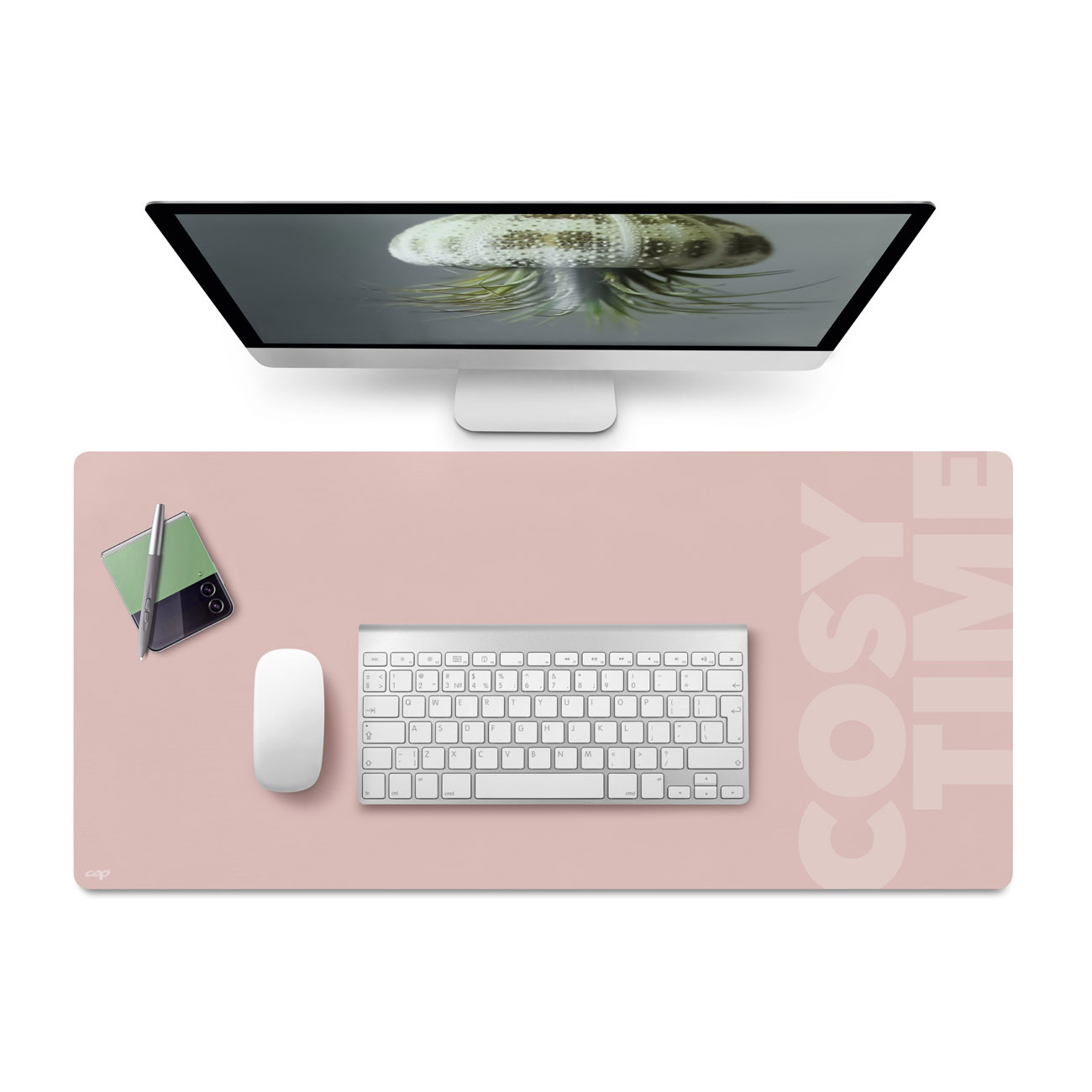 CEP Sous-mains XL 900 en PVC - Surface au toucher doux - Antidérapant - 75 x 35 cm - Rose Cosy Time