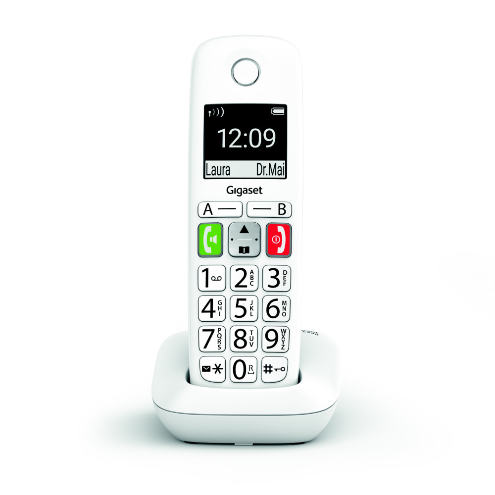 Gigaset Tlphone sans fil DECT E290 grandes touches - Blanc