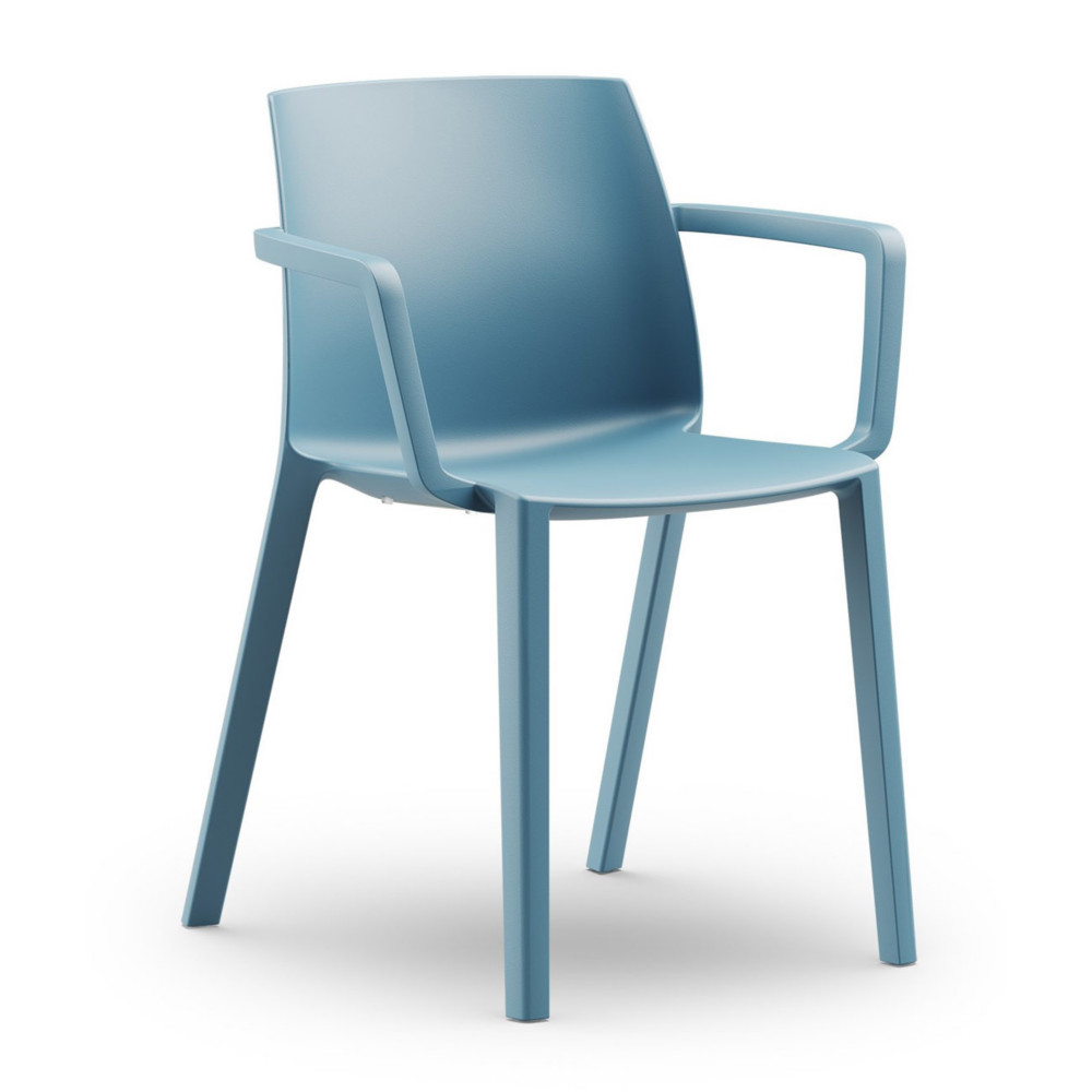 Chaise dextrieur Olga avec accoudoirs en polypropylne  Bleu