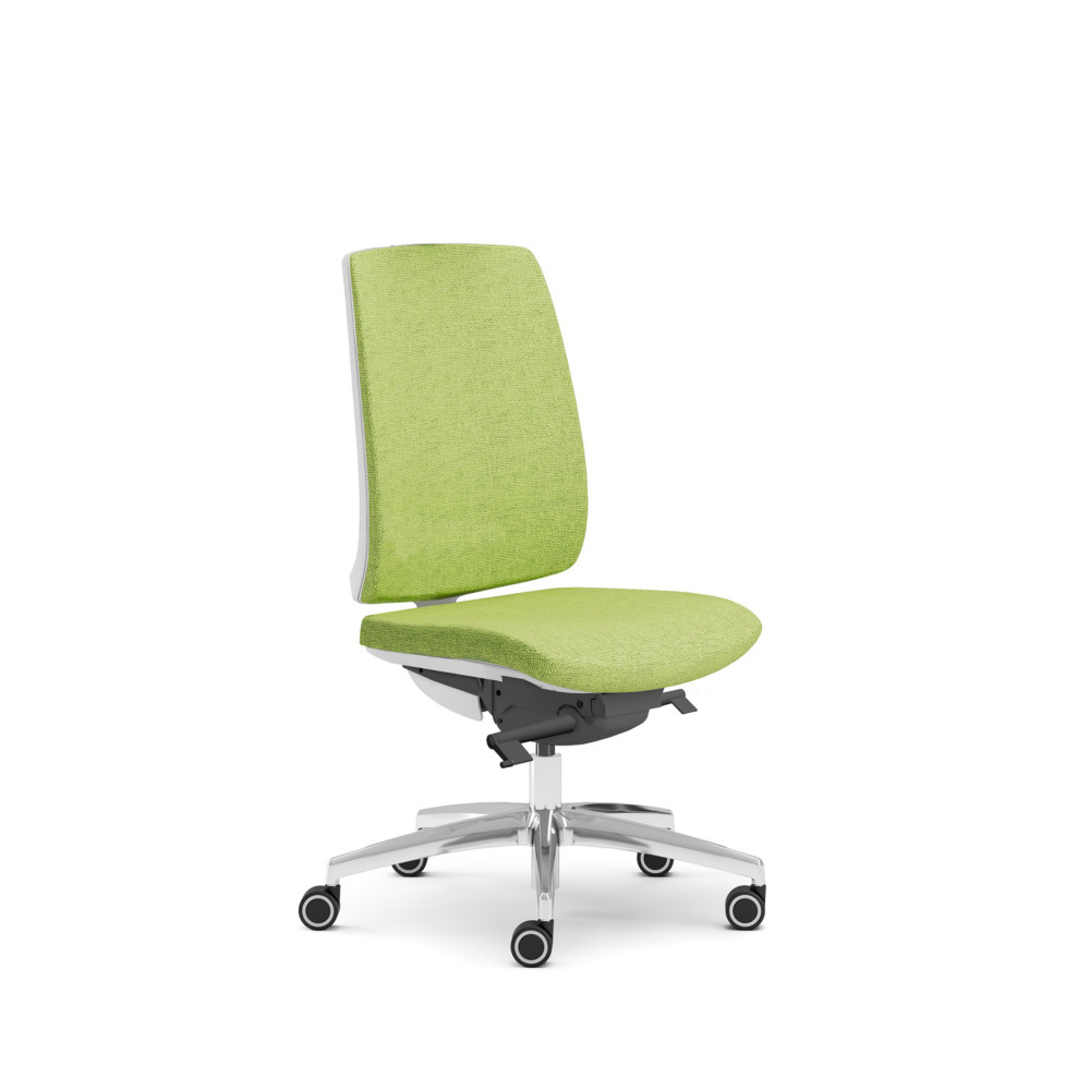 Sige de bureau Tarah Blanc pitement alu / tissu Vert