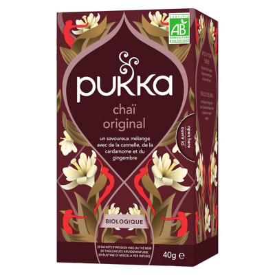 Lipton Thé chaï original Pukka - Infusion agriculture biologique - Boîtes de 20 sachets