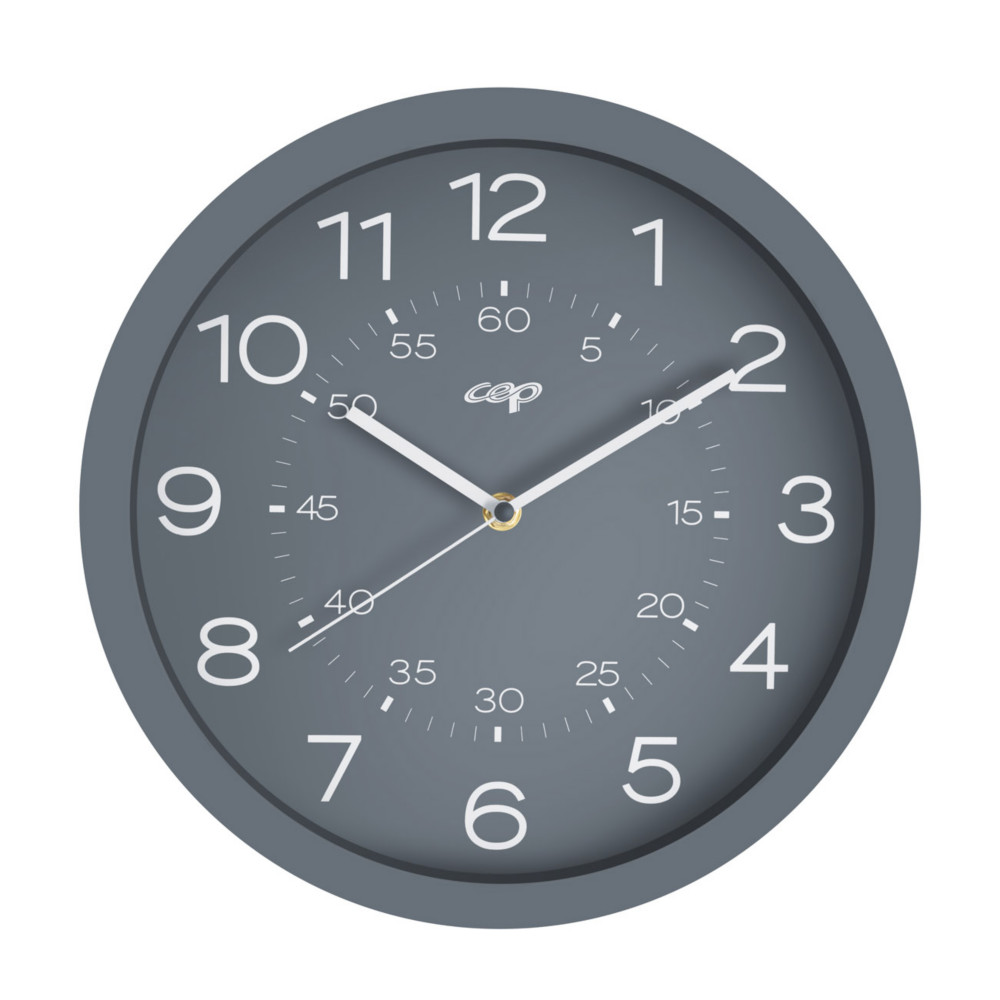Cep mineral - Horloge analogique magntique murale - Silencieuse  quartz - Diamtre 30 cm - Gris
