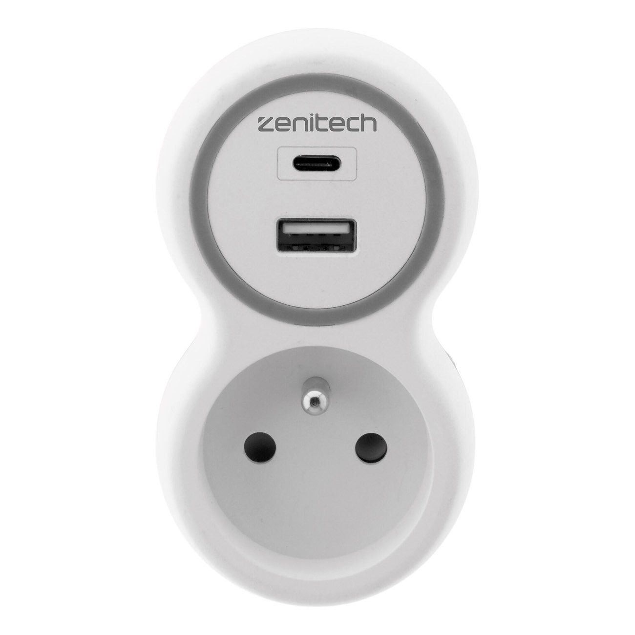 Prise 2P+T ZENITECH Avec 2 ports USB A & C - vue 2