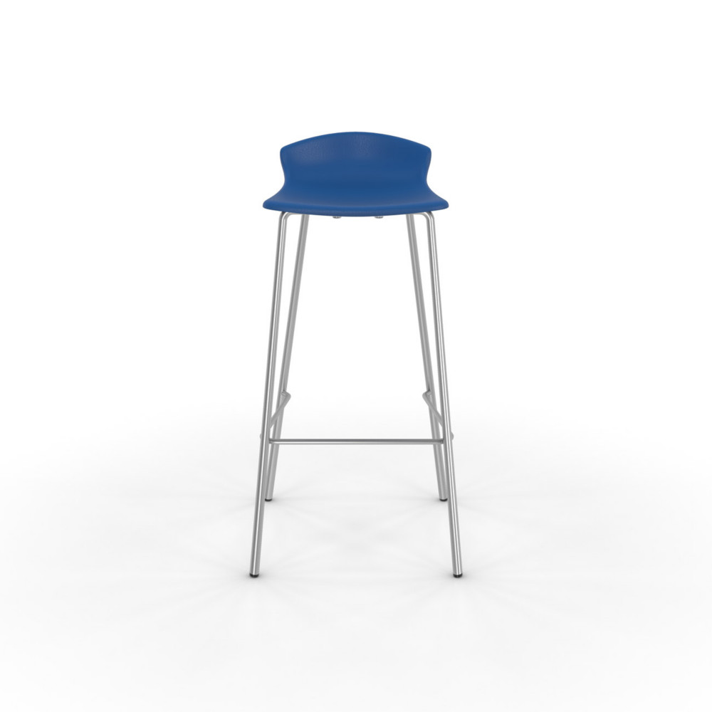 Tabouret haut de restauration Fingal -Assise polypropylne Bleu