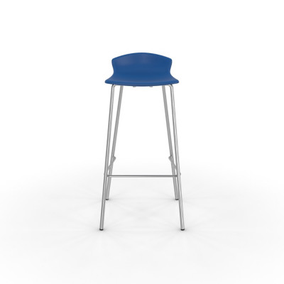 Tabouret haut de restauration Fingal -Assise polypropylène Bleu