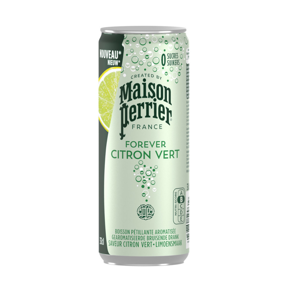 Maison Perrier Forever Boisson ptillante aromatise saveur citron vert - Lot de 6 canettes slim 33cl
