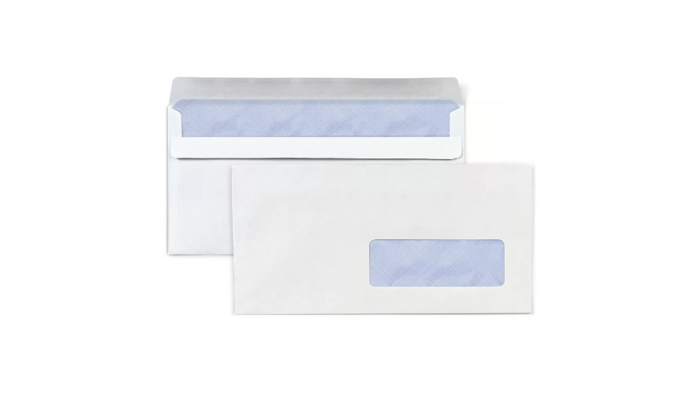 RAJA Enveloppe blanche DL 110 x 220 mm 80g fentre 45 x 100 mm - autocollante - Lot de 500