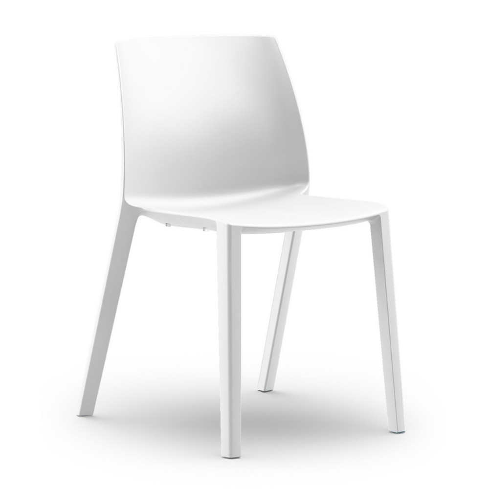 Chaise dextrieur Olga sans accoudoirs en polypropylne  Blanc