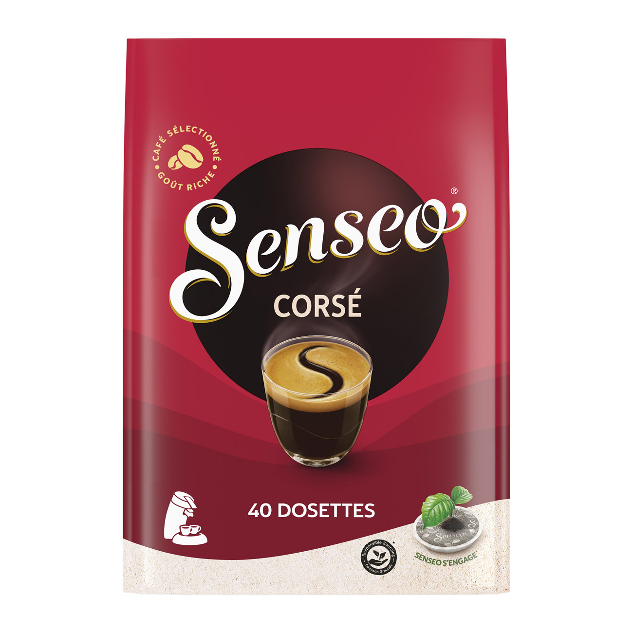 Senseo Café Corsé - 40 dosettes souples