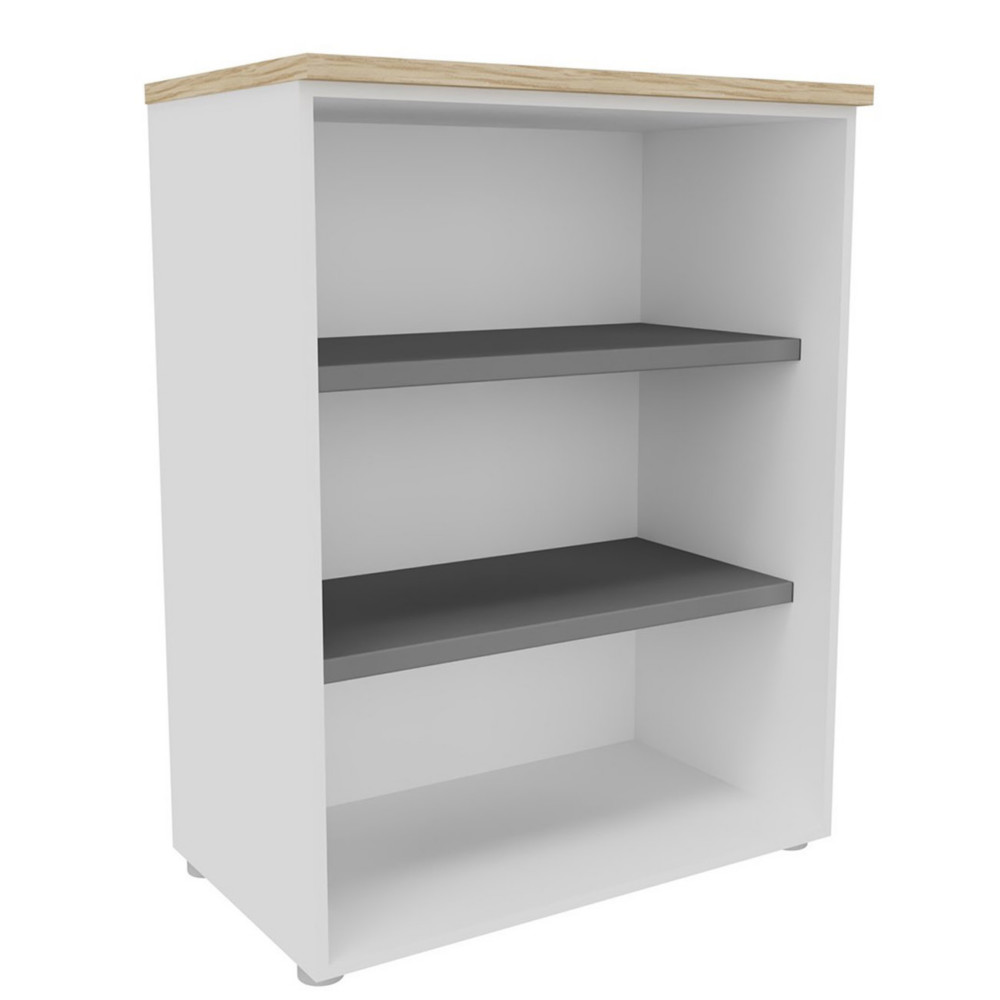 Bibliothque mi-hauteur sans porte L.80 x P.48 x H.104 cm - Chne Nebraska