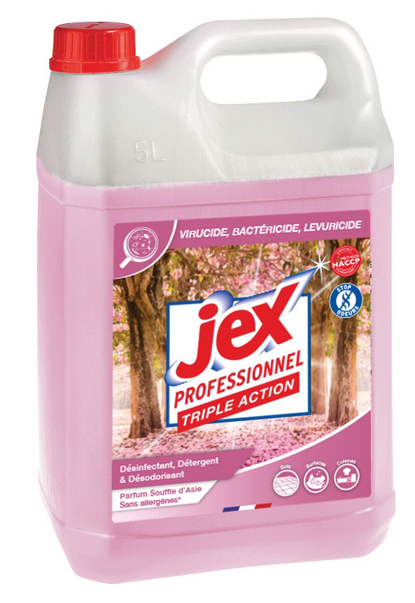 Jex Professionnel Triple action Nettoyant multi-usages désinfectant - Souffle d'Asie - Bidon 5L