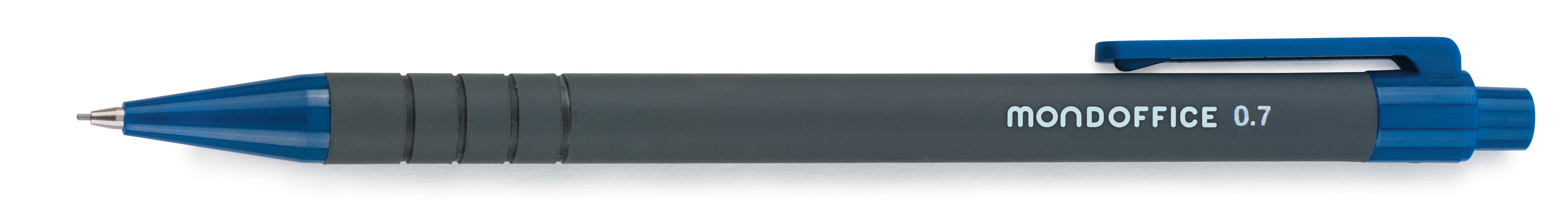MONDOFFICE Porte-mines HB de 0,7 mm - corps bleu/gris avec zone de préhension