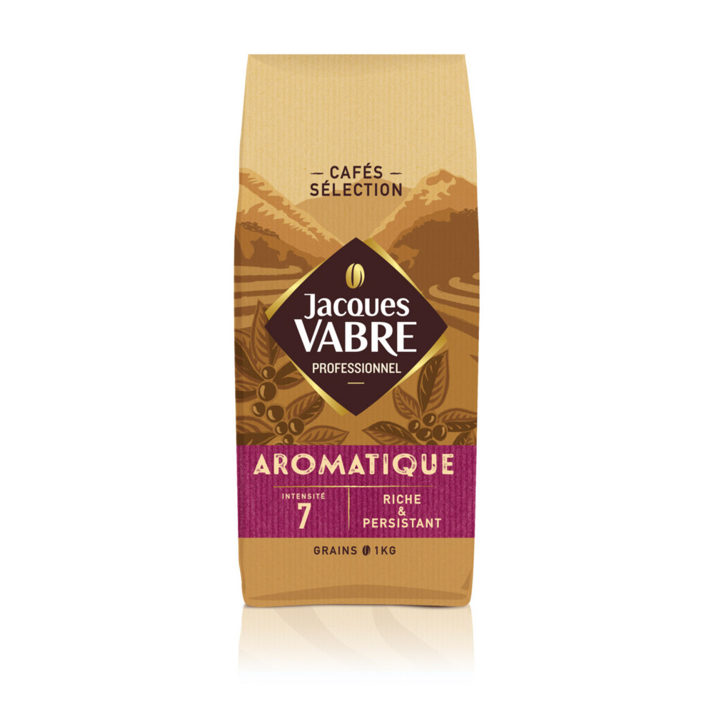 Jacques Vabre Caf en grains Aromatique mlange arabica et robusta - Intensit 7 - Paquet 1 kg