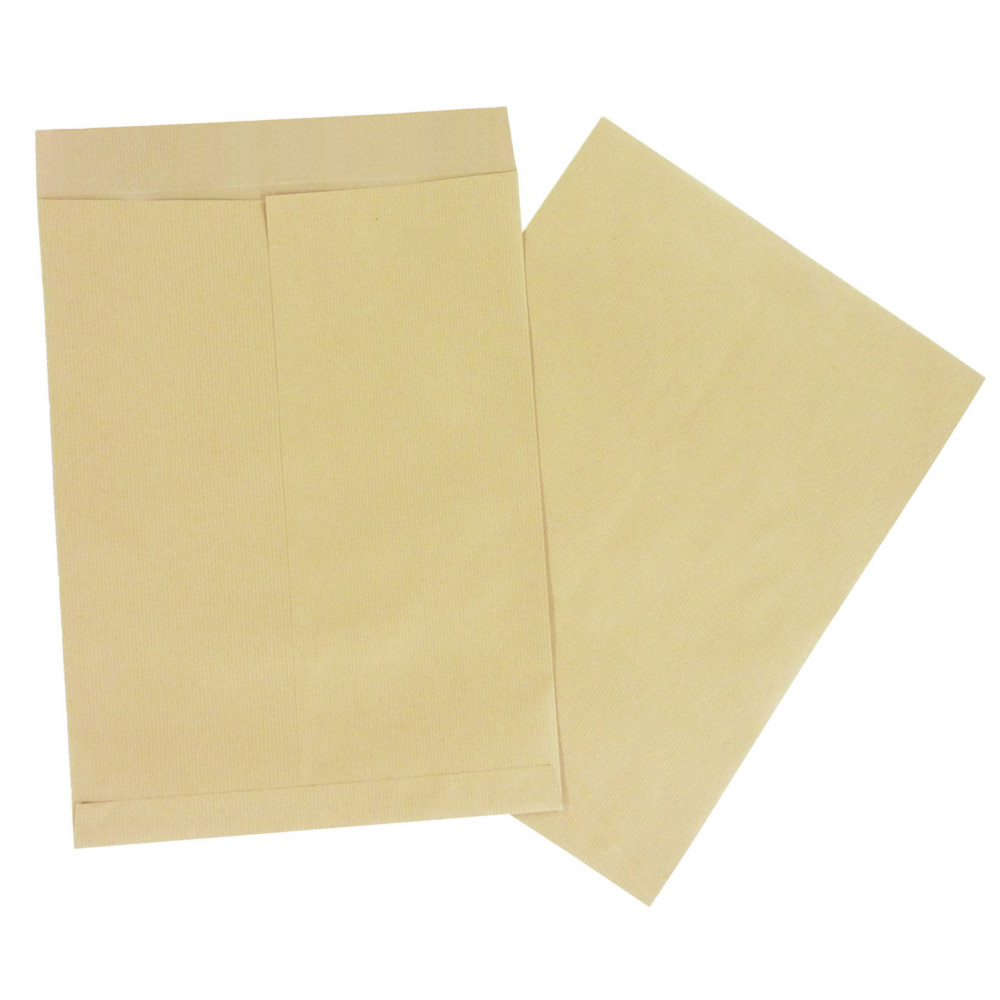 Pochette kraft brun PEFC C5 - 375 x 450 mm 120g sans fentre - Fermeture sans gomme - Lot de 100