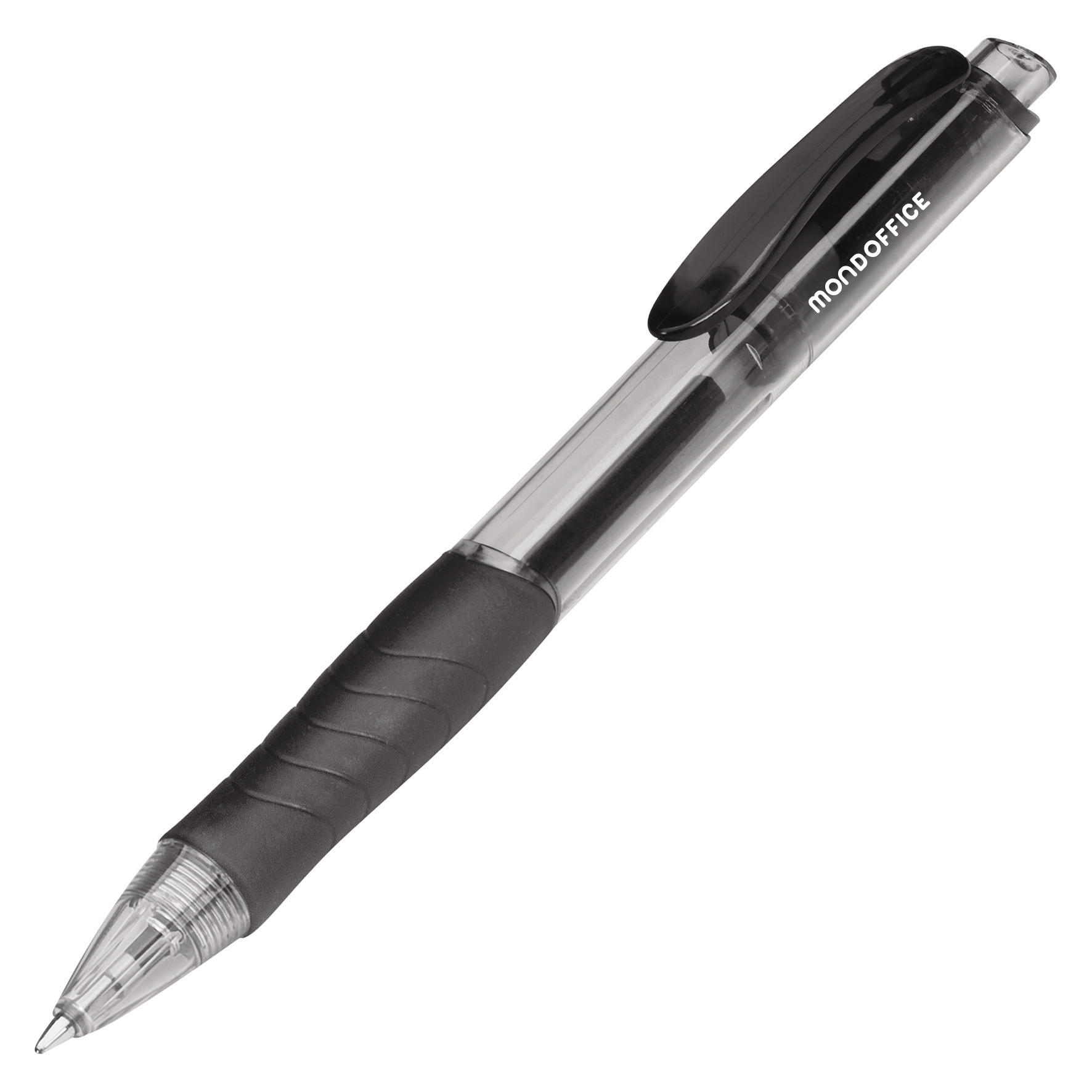 MONDOFFICE Grip RT - Stylo bille rétractable avec grip - Pointe moyenne 0,7 mm - Noir