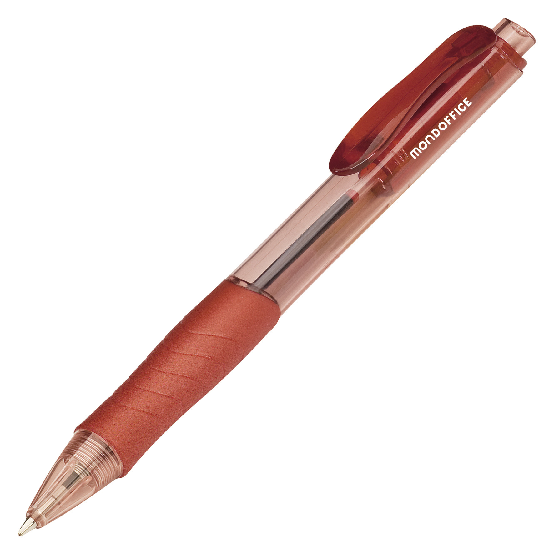 MONDOFFICE Grip RT - Stylo bille rétractable avec grip - Pointe moyenne 0,7 mm - Rouge