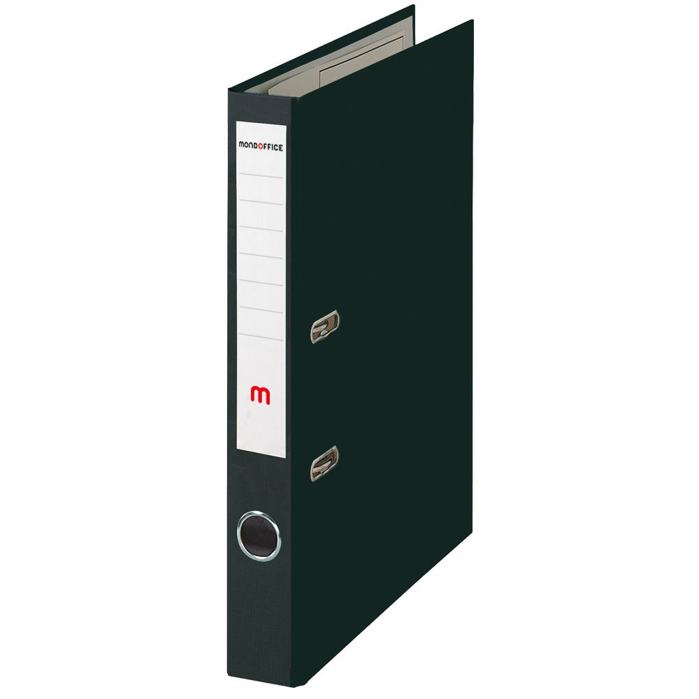 MONDOFFICE Classeur à levier A4 Premium Polypropylène - Dos 5 cm - Noir
