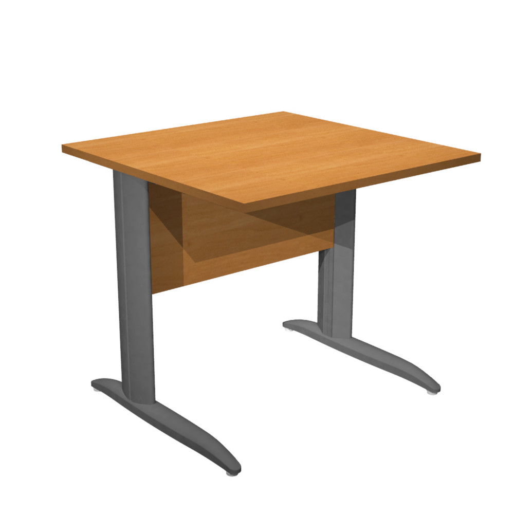 Bureau droit Pronto Mtal - L.80 x P.80 cm - Plateau Aulne - Pieds L Anthracite