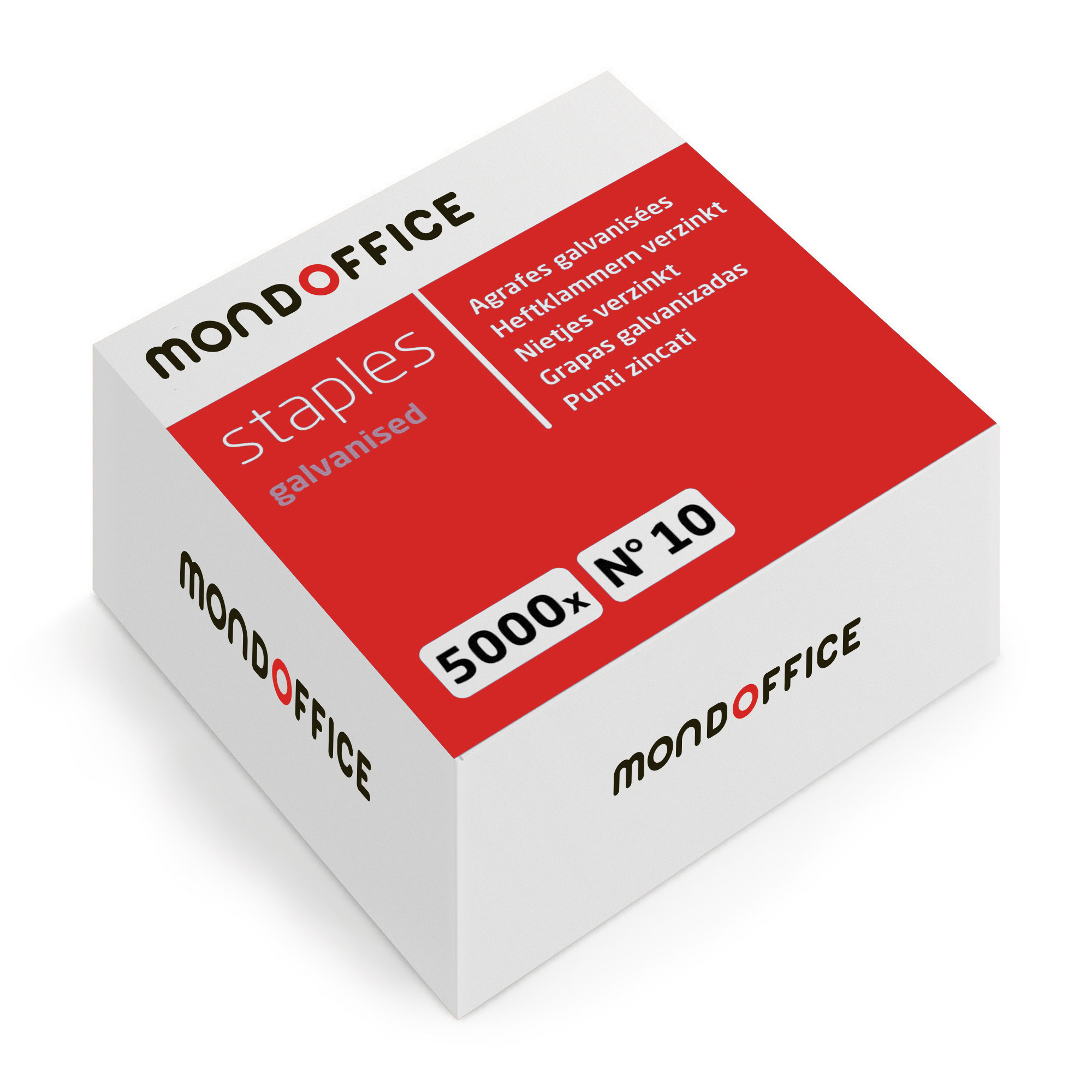 MONDOFFICE+Agrafes+N°10+en+acier+galvanise+-+Capacite+10+feuilles+-+Boite+de+5000
