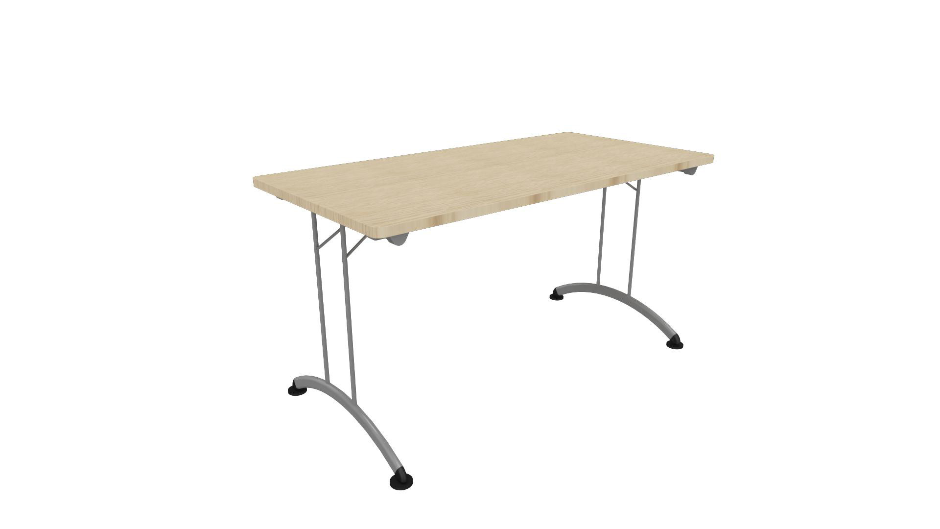 Table pliante 160 cm x 80 cm - Plateau Chêne - Pieds métal Aluminium