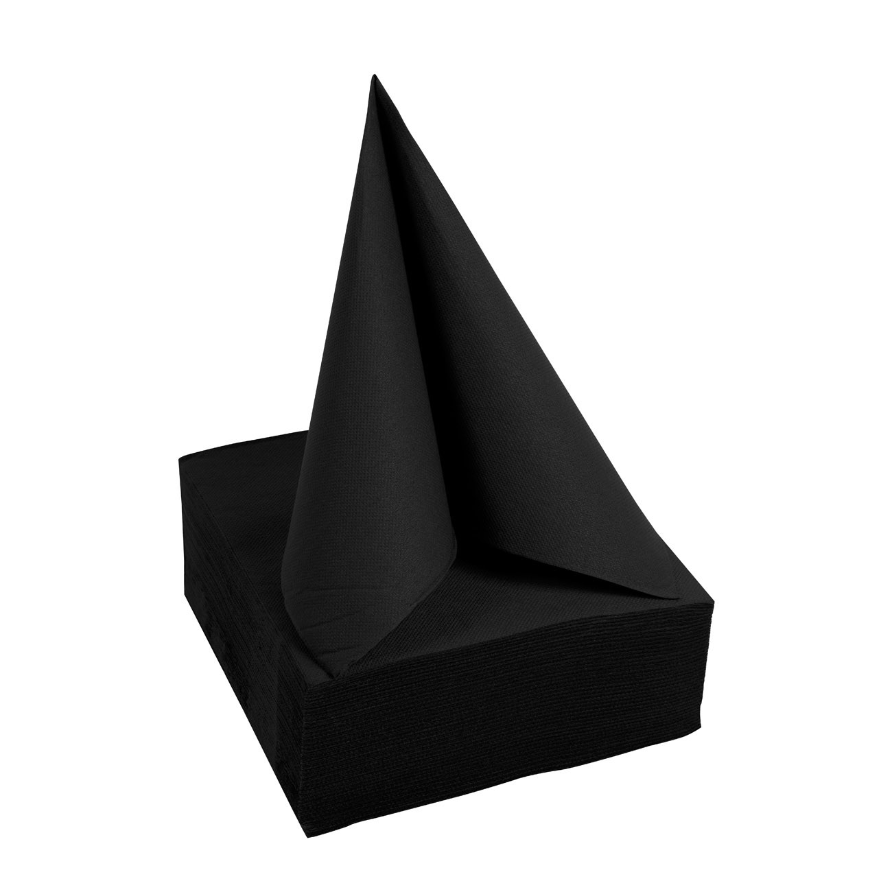 Pronappe Serviettes de table micro-gaufrées ouate 2 plis - 38 x 38 cm - Paquet de 40 - Noir