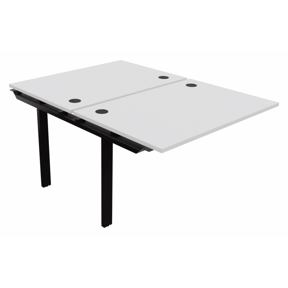 Module suivant pour ensemble 2 bureaux droits E-link - L.120 x P.163 cm - Plateau Blanc - Pieds Noir
