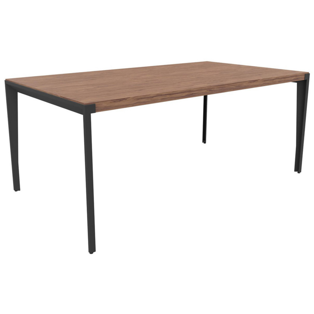 Bureau de direction Arold L.200 x P.100 cm - Placage bois noyer - Pitement mtal gris