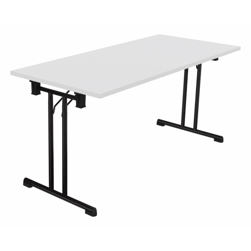 Table pliante polyvalente rectangle L. 160 x P. 70 cm - Plateau Blanc - pieds Noir