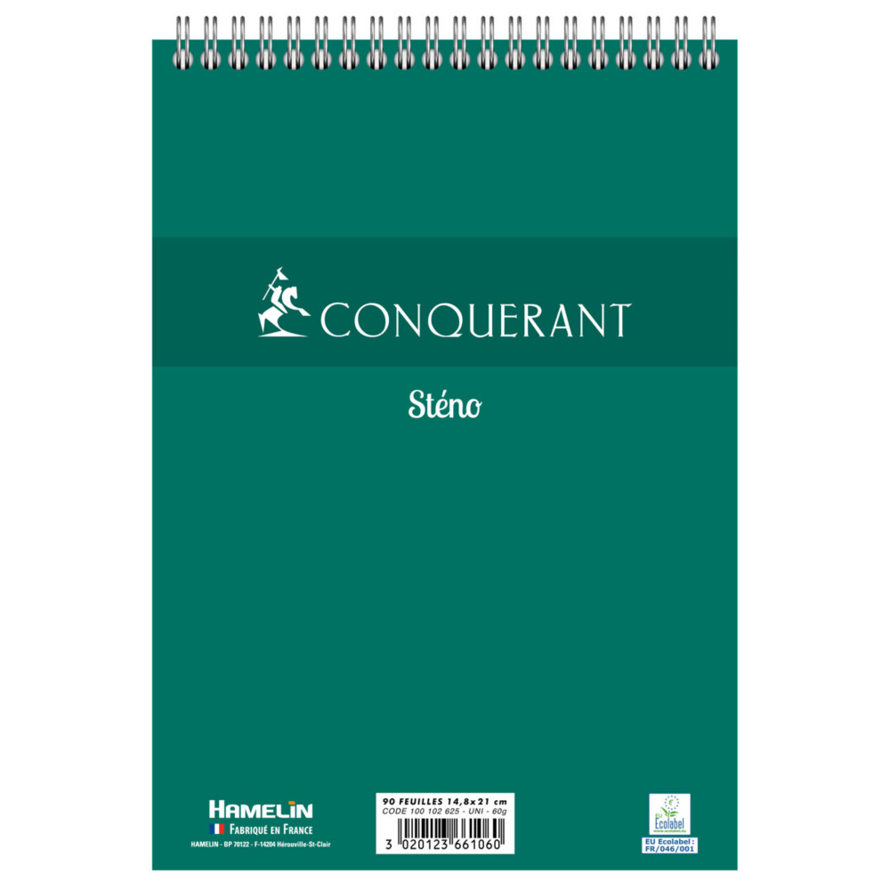 Conquerant Bloc notes  spirale Stno A5 14,8 x 21 cm - 60g - Blanc uni - 180 pages