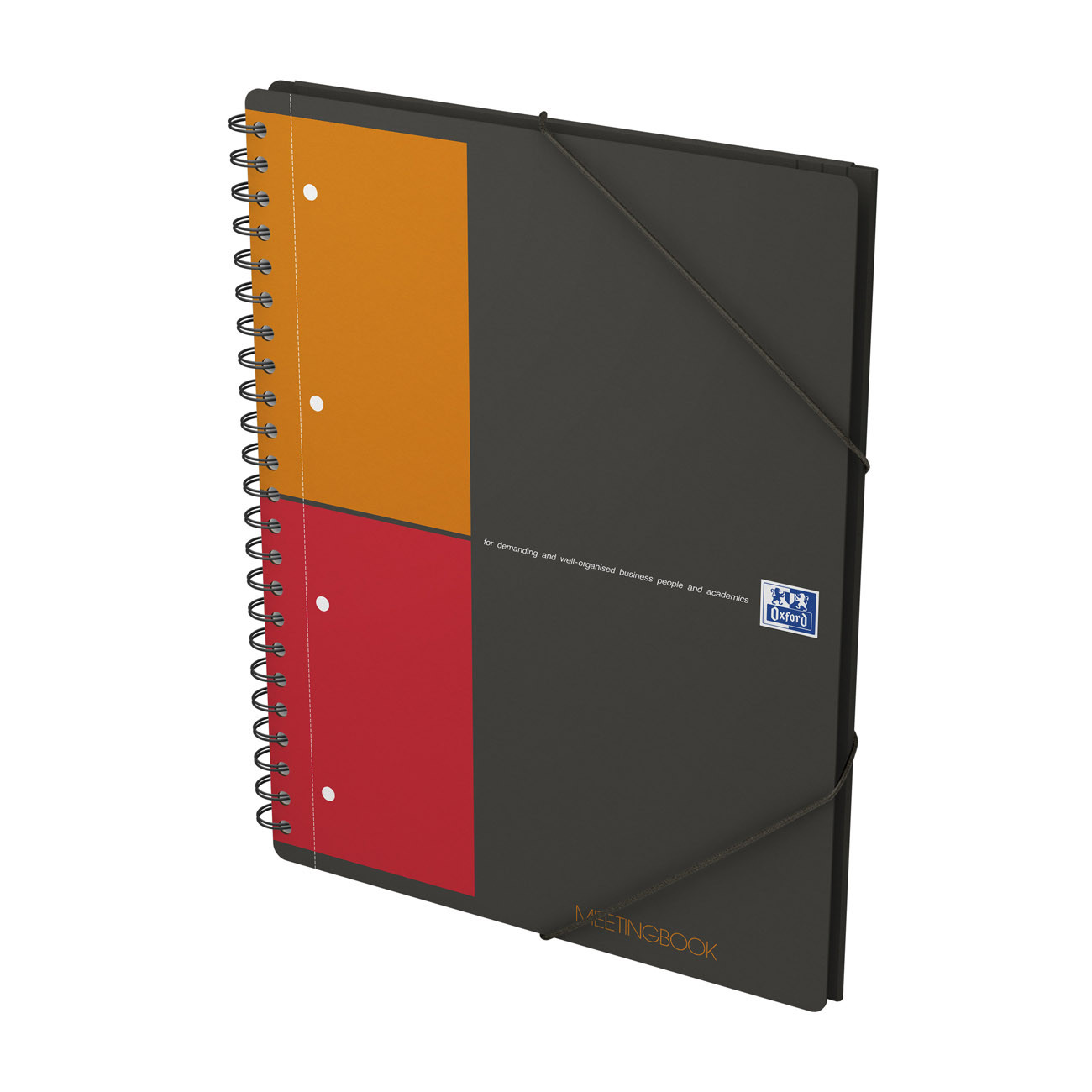 Oxford Cahier à spirale International Meetingbook 24 x 32 cm Perforé 4 trous Petits carreaux 5x5 160 pages