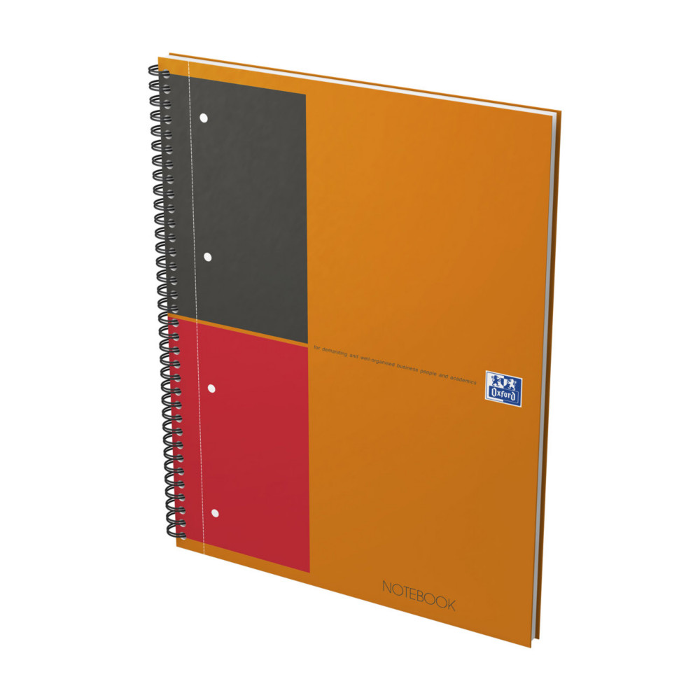 Oxford Cahier  spirale Notebook 23 x 29,7 cm - 80g - Perfor 4 trous - Lign 6 mm - 160 pages