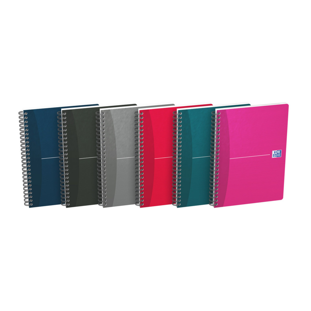 Oxford Cahier spirale OfficeEssentials A5 14,8 x 21 cm - 90g - Petits carreaux 5x5 - 100 pages