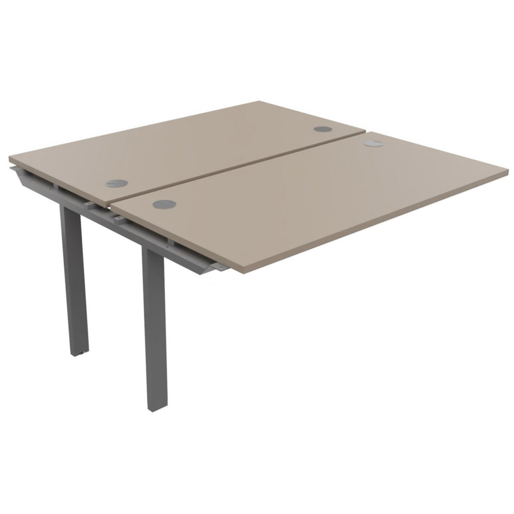 Module suivant pour ensemble 2 bureaux droits E-link - L.140 x P.163 cm - Plateau Argile - Pieds Aluminium