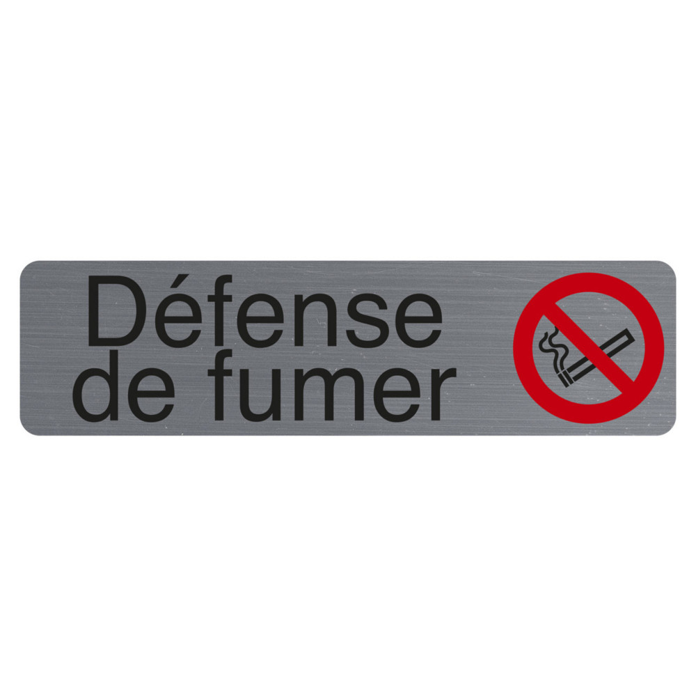 Exacompta Plaque signaltique adhsive Dfense de fumer - Rectangle Gris / Rouge