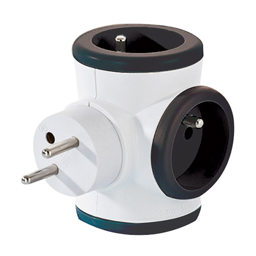 Watt & Co Multiprise rotative 3 prises - Noir