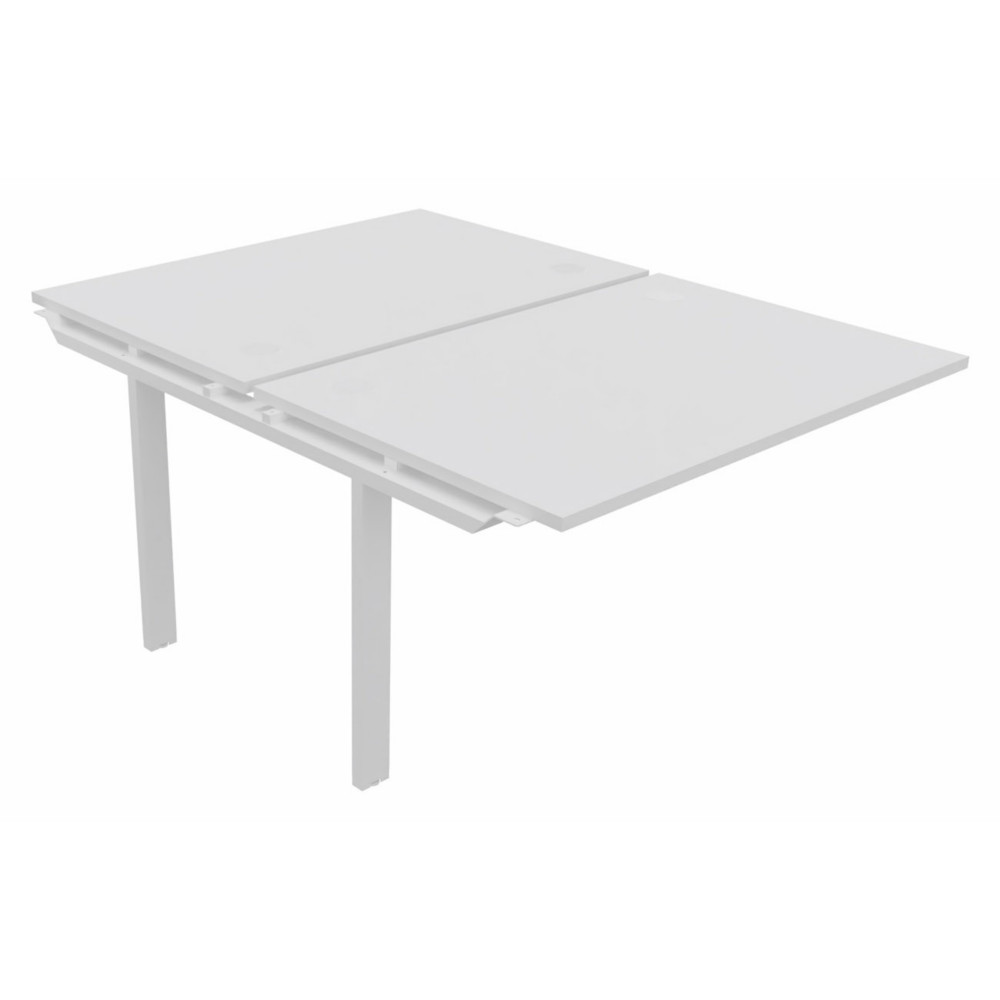 Module suivant pour ensemble 2 bureaux droits E-link - L.120 x P.163 cm - Plateau Blanc - Pieds Blanc