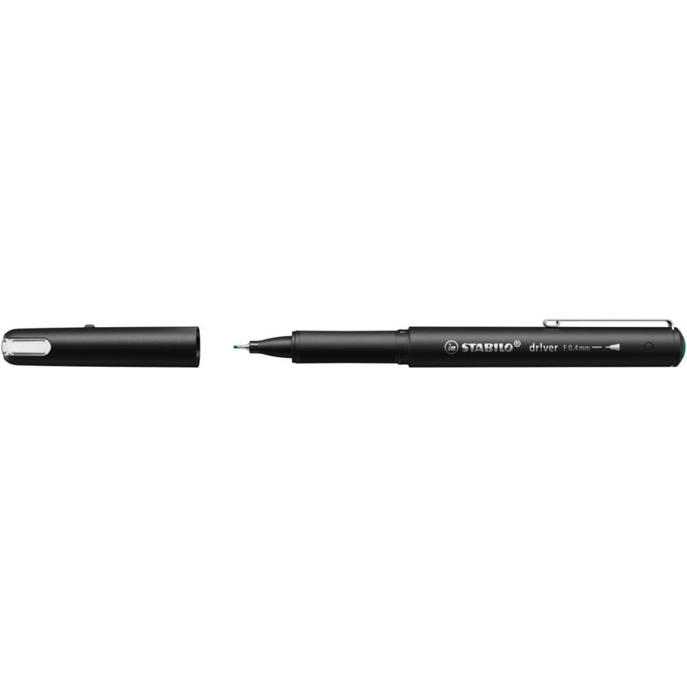 STABILO Stylo-feutre Dr!ver pointe fine (0,4mm) - Corps en plastique biosourc  - Encre Vert
