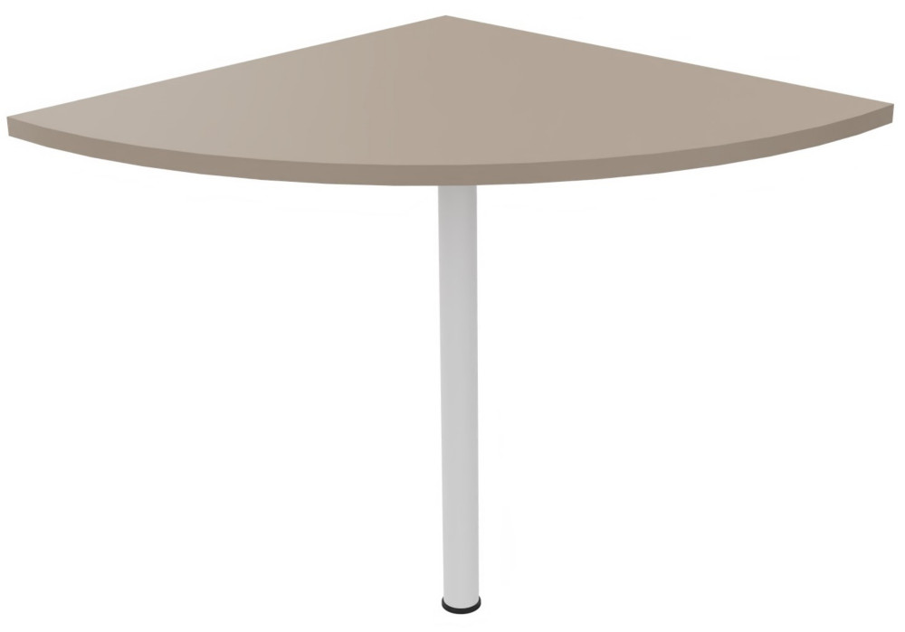Angle de liaison arrondi 90 Biospace - Cts 80 cm - Plateau Argile - Pied tube Blanc