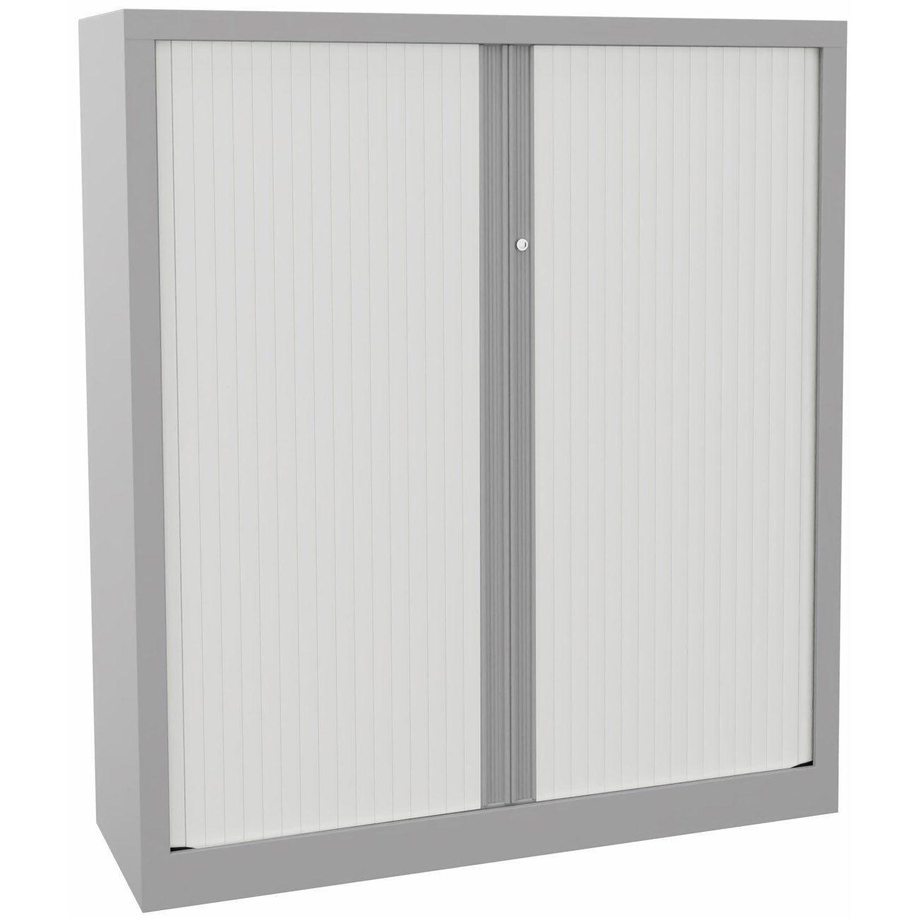 Armoire+à+rideaux+metal+monobloc+Natura+NF+-+H.136+x+L.120+cm+-+Corps+Aluminium+-+Rideaux+Blanc