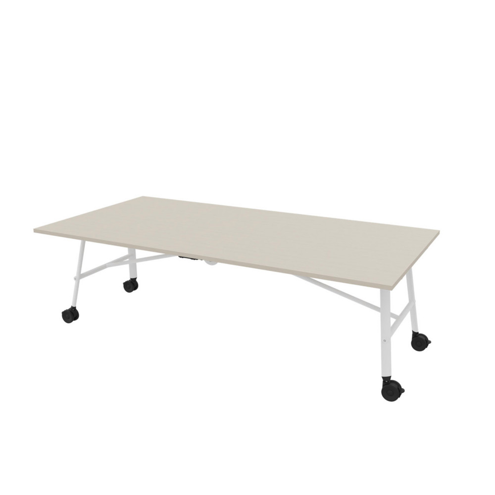 Table mobile plateau rabattable Serenity 240 x 120 cm Orme Blanchi  Pied Blanc