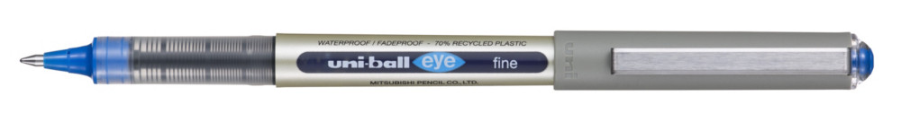 Uni Stylo roller Eye UB-157 bille moyenne  - corps en polypropylne argent encre bleue