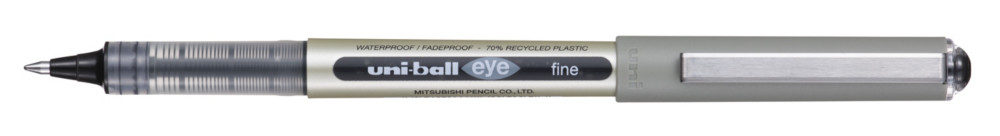 Uni Stylo roller Eye UB-157 bille moyenne - corps en polypropylne argent encre noire