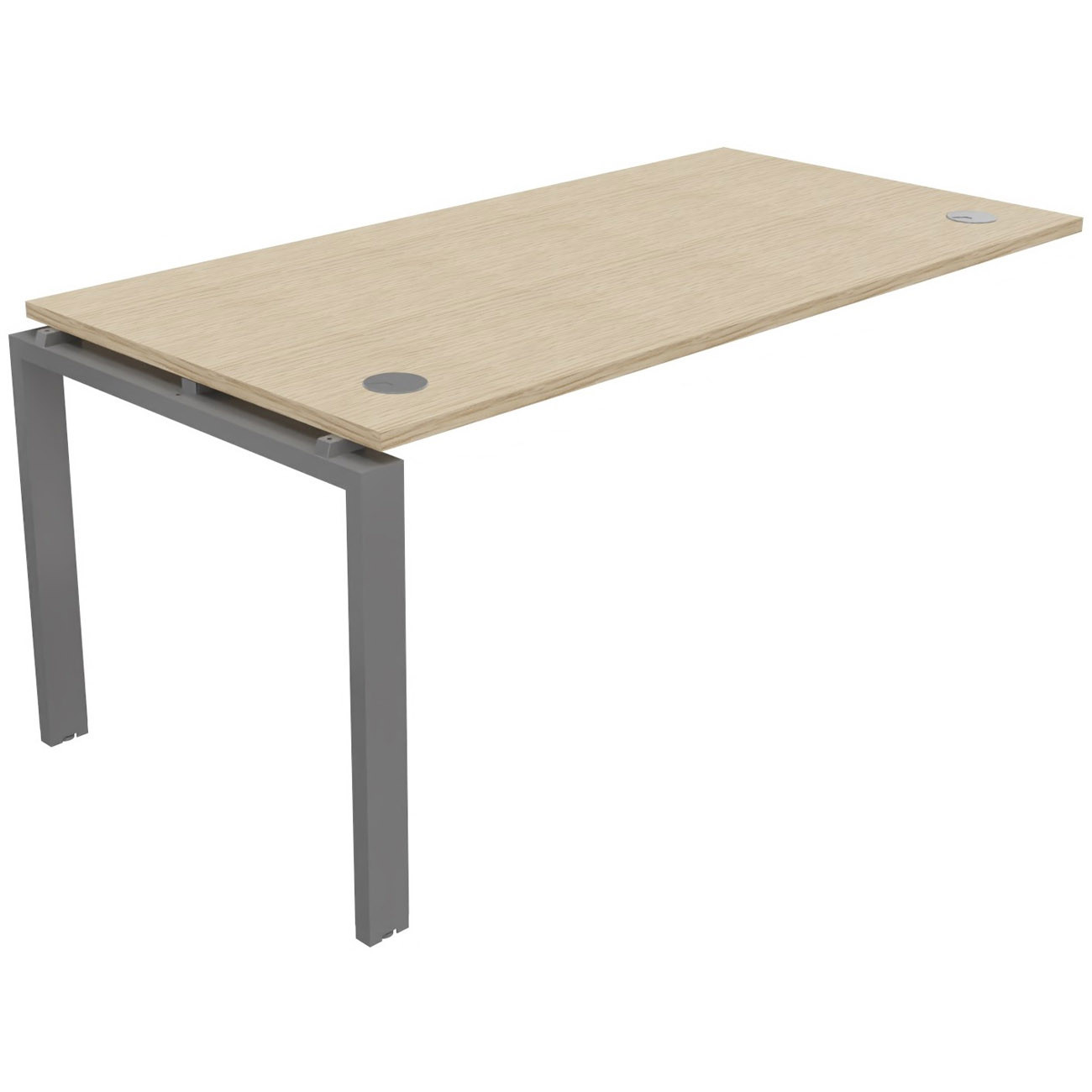 Bureau suivant E-link L.160 x P.80 cm - Plateau Chêne - Pieds Aluminium