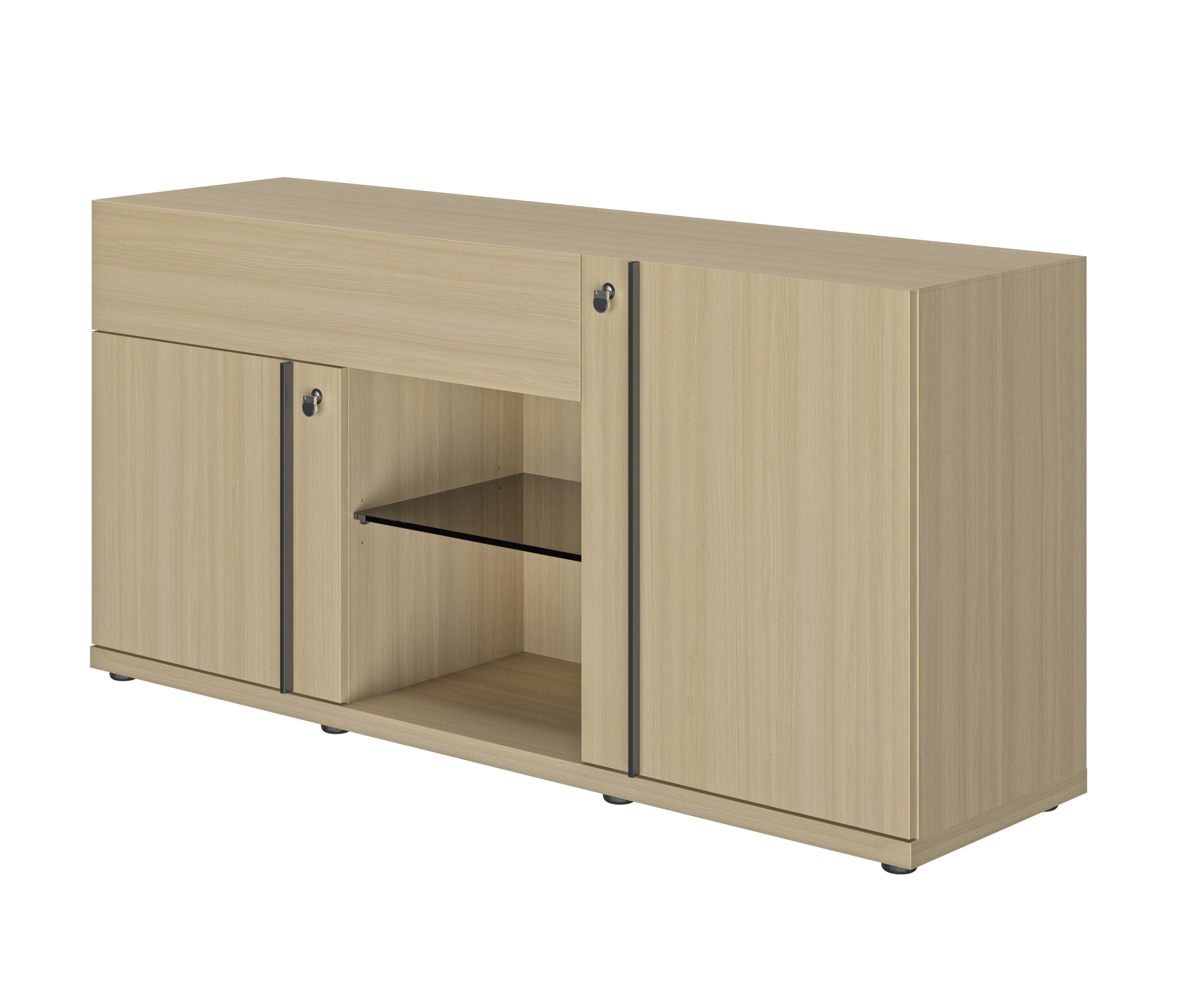 Crédence Fusion - L.160 x H.78 cm - Chêne structuré