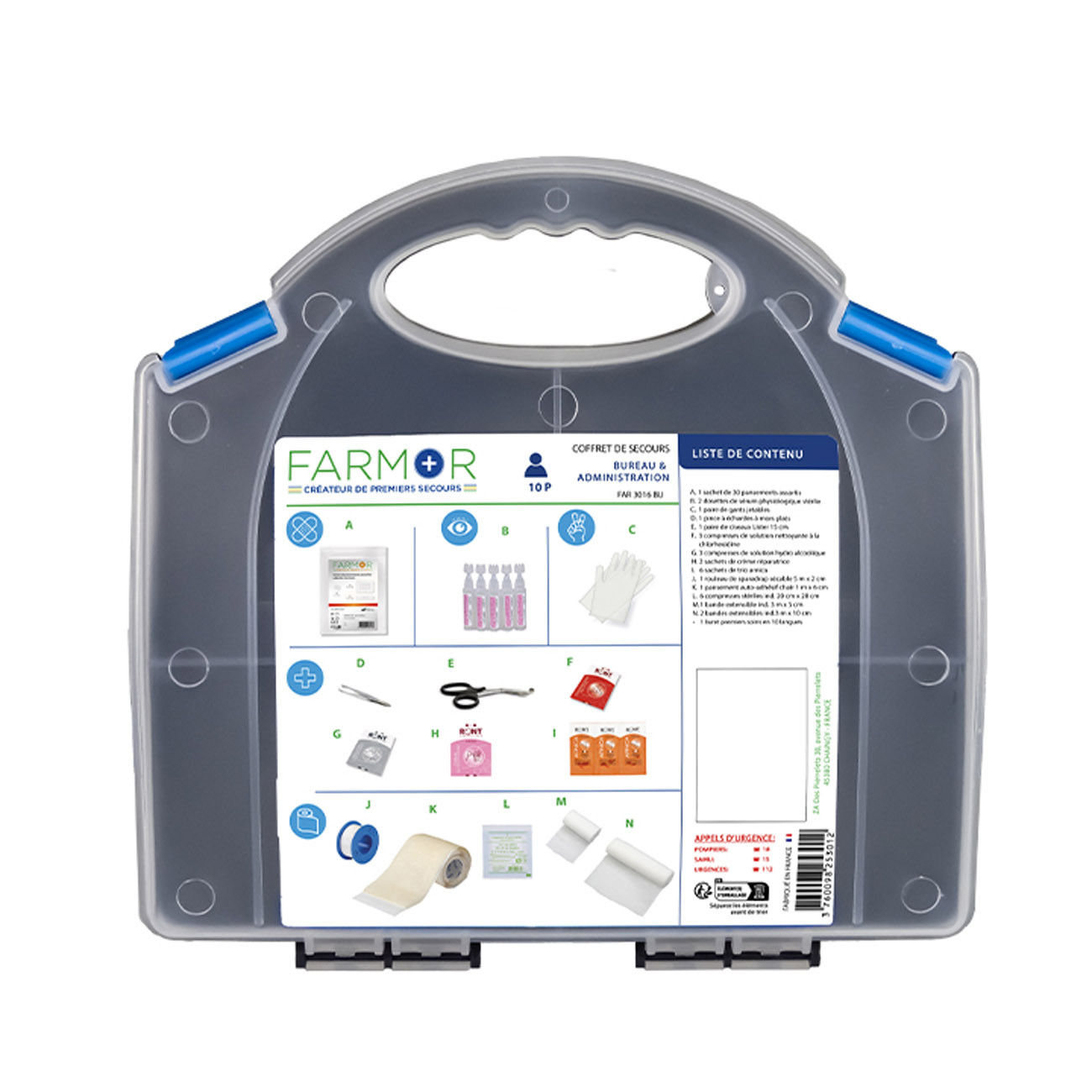 Farmor Coffret premiers secours - Bureau et administration - 10 personnes