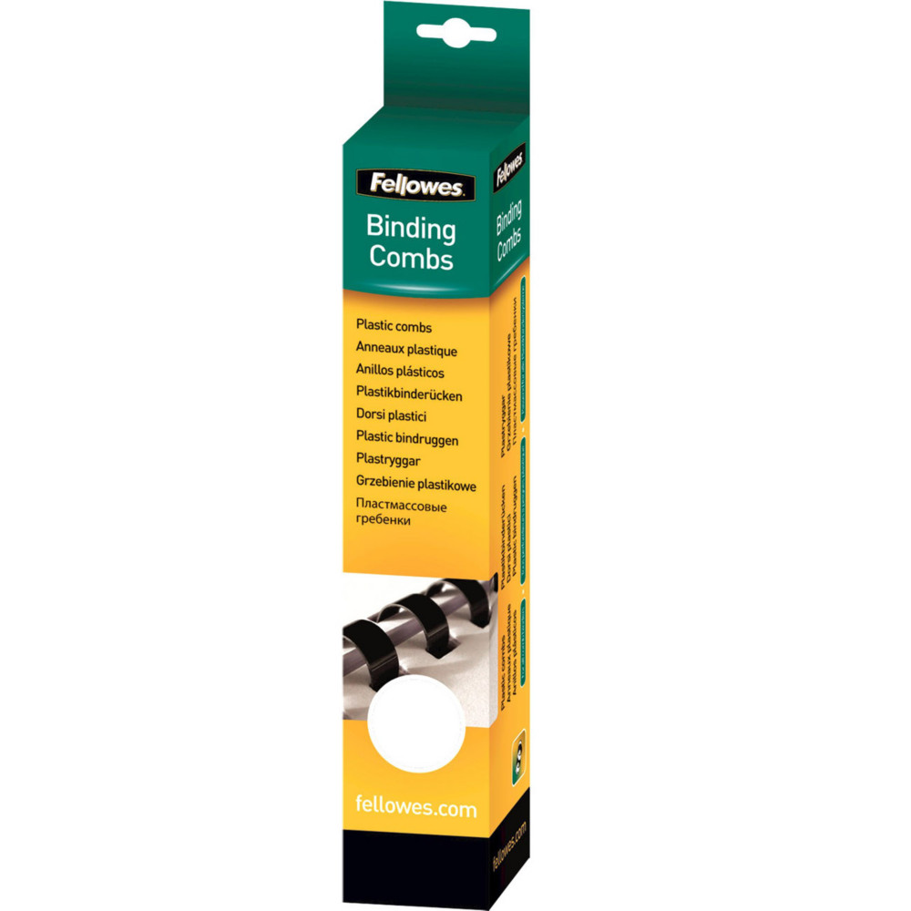 Fellowes Baguettes de reliure anneaux plastique - 14 mm - Blanc - Bote de 25