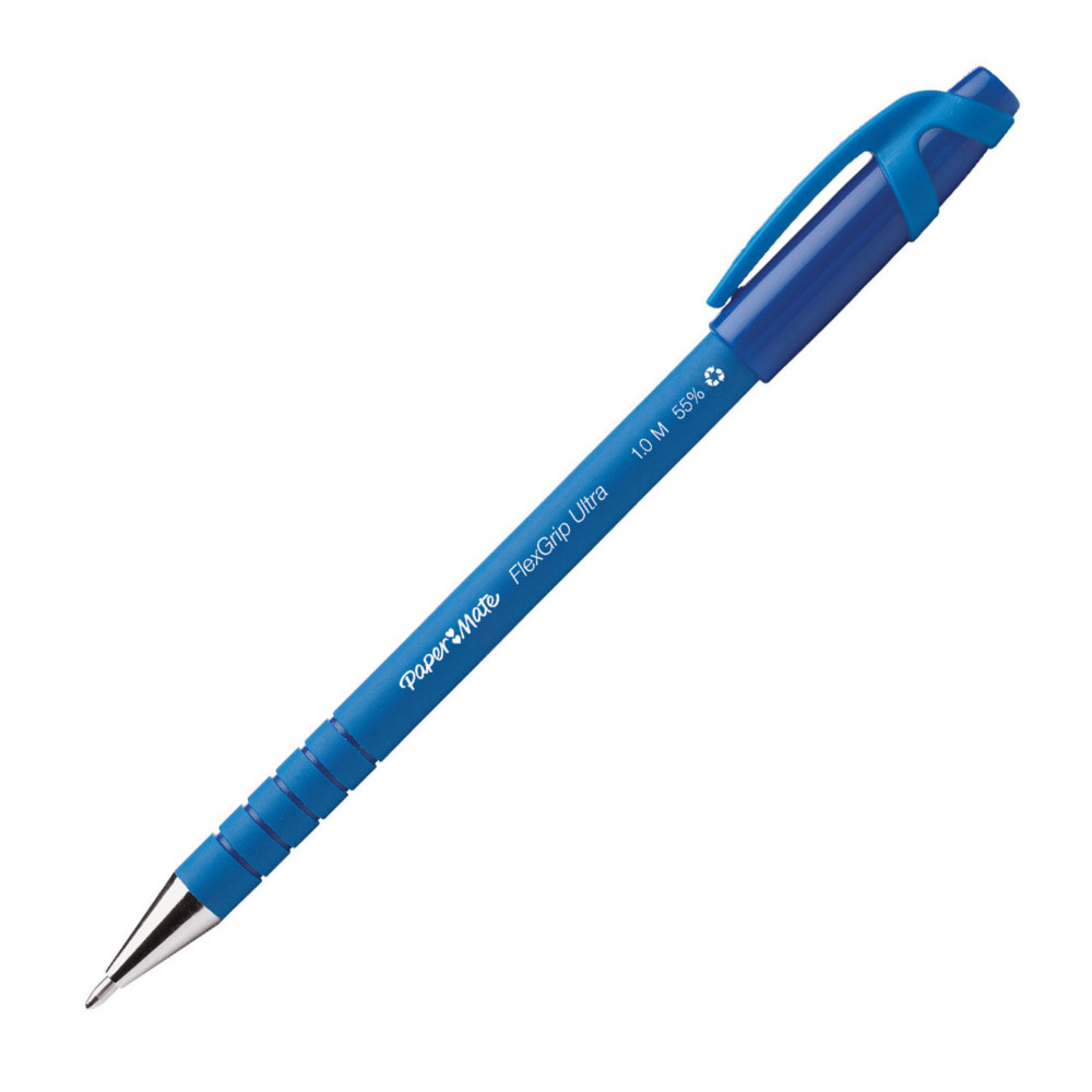 Paper Mate Flexgrip Ultra CAP Stylo bille pointe moyenne 1 mm bleu