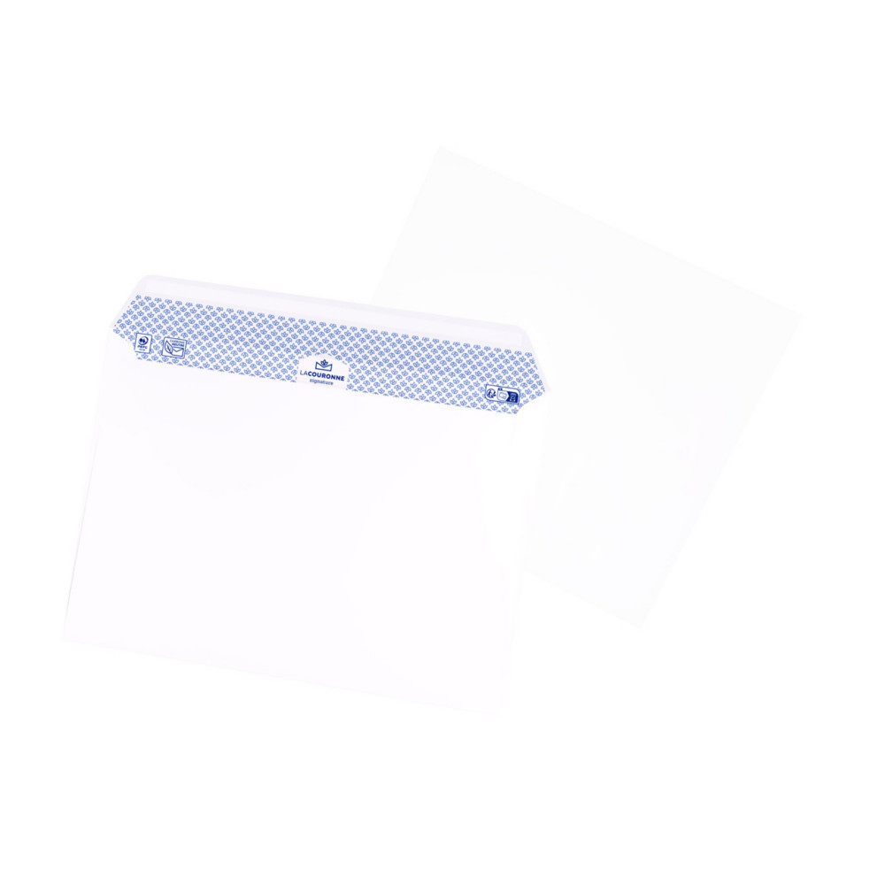La Couronne Enveloppe blanche C4 229 x 324 mm 100g sans fentre - autocollante avec bande protectrice - Lot de 250
