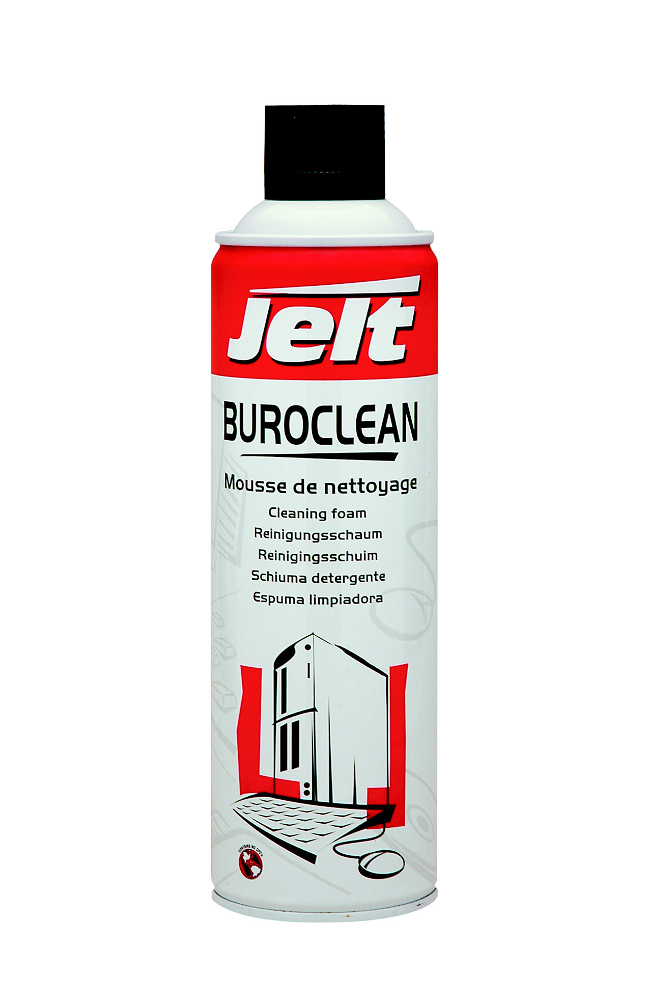 Jelt Buroclean Mousse de nettoyage plastique et métal - Aérosol 650 ml